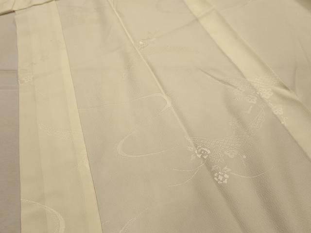 平和屋着物■長襦袢 無双仕立て 雪芝花文 正絹 逸品 AABL4876sx