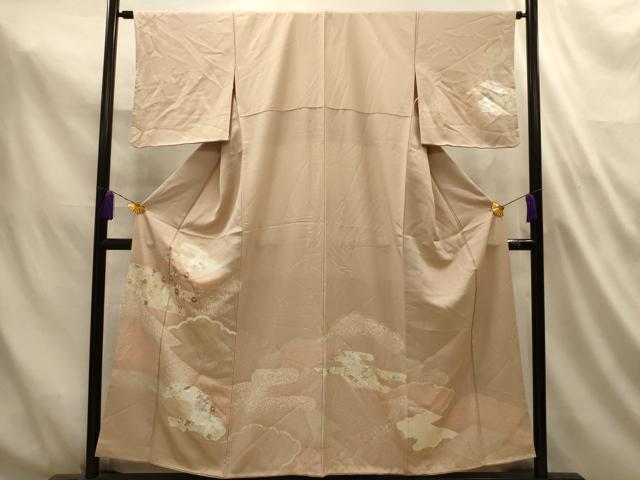 平和屋着物■訪問着 刺繍 霞花文 金糸 金銀彩 正絹 逸品 AABL4879sx