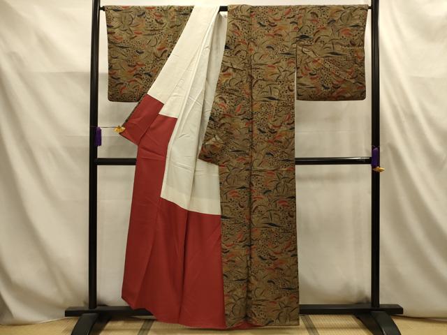 平和屋着物■上質な小紋 草花文 正絹 逸品 AABL4886sx
