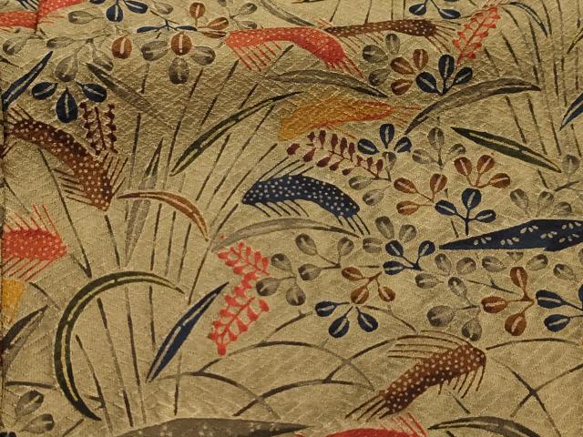 平和屋着物■上質な小紋 草花文 正絹 逸品 AABL4886sx