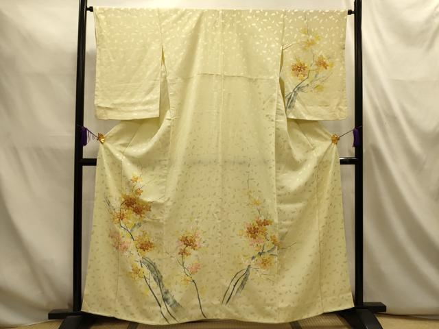 平和屋着物■訪問着 手描き 枝花文 銀彩 正絹 逸品 AABL4889sx