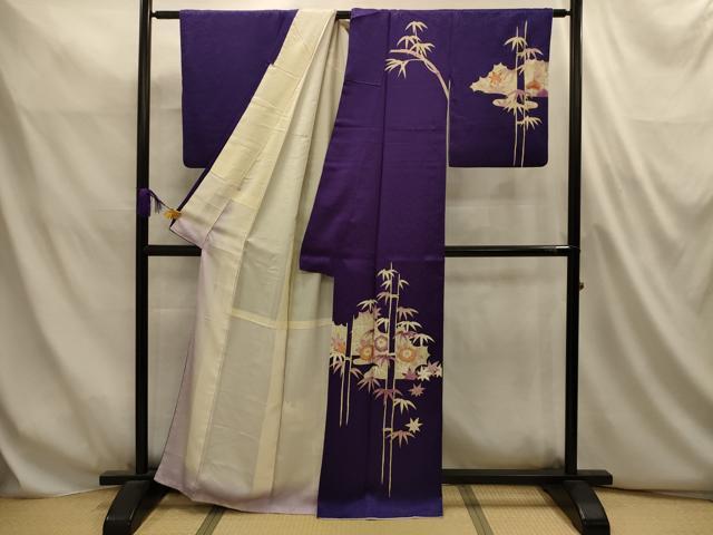 平和屋着物■訪問着 笹竹花文 金彩 正絹 逸品 AABL4893sx