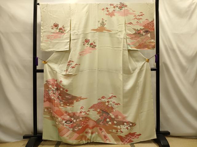 平和屋着物■訪問着 几帳吉祥草花文 金彩 正絹 逸品 AABL4894sx