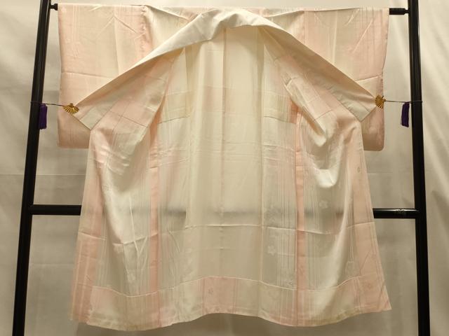 平和屋着物■長襦袢 袷 絞り 扇面花文 暈し染め 正絹 逸品 AABL4919sx