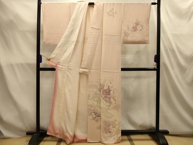 平和屋着物■訪問着 貝桶花文 暈し染め 正絹 逸品 AABL4924sx