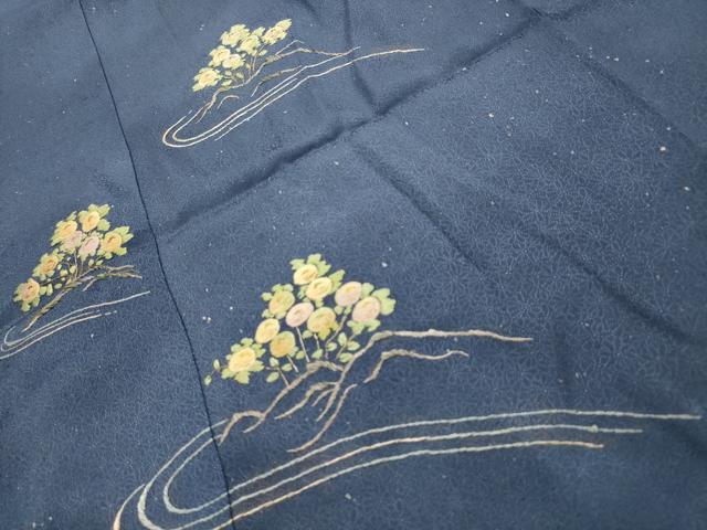 平和屋着物■豪華色留袖 刺繍 流水花文 金糸 正絹 逸品 AABL4935sx
