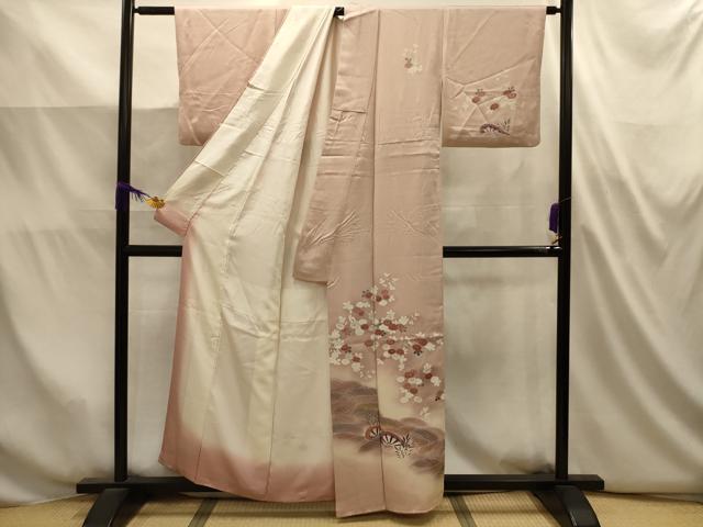 平和屋着物■訪問着 立波片輪車花文 暈し染め 金彩 正絹 逸品 AABL4936sx