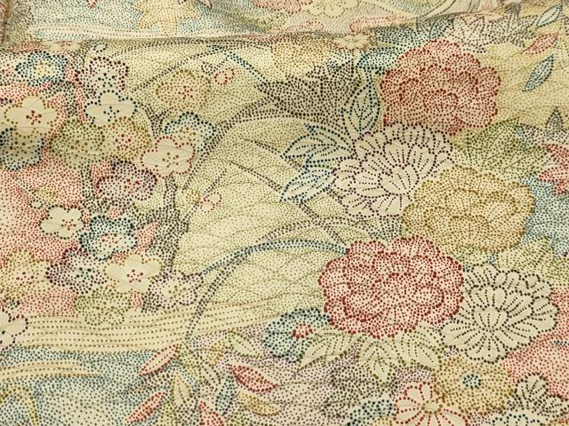 平和屋着物■上質な小紋 草花文 正絹 逸品 AABL4952sx
