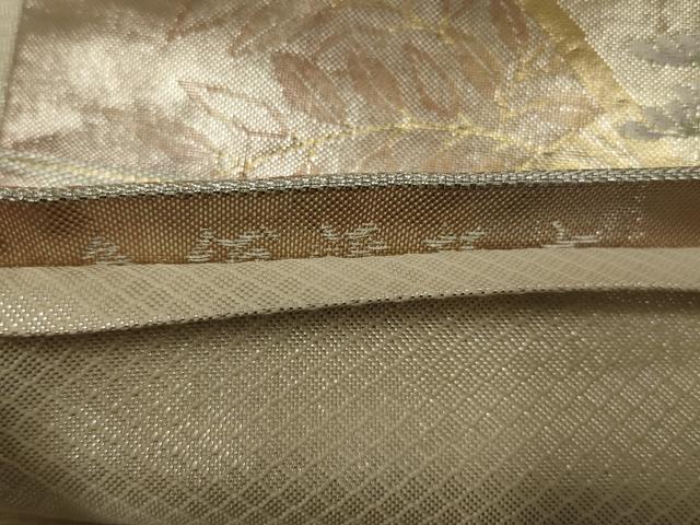 平和屋着物◎佐賀錦 六通柄袋帯 花鳥文 金糸 引箔 正絹 逸品 AABL5032ou