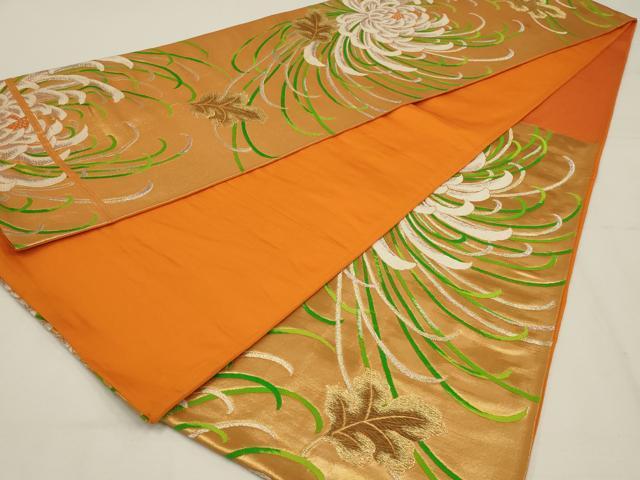 平和屋着物◎六通柄袋帯 唐織 乱菊 金銀糸 正絹 逸品 AABL5076ou
