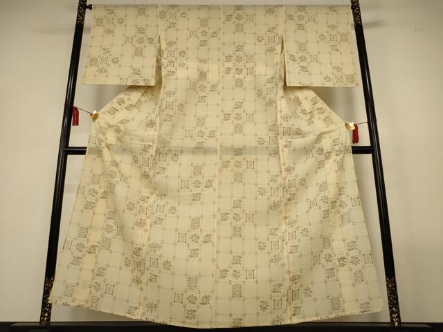 平和屋着物*夏物 紗紬 幾何学文様 正絹 逸品 AABL5085jd