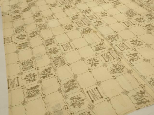 平和屋着物*夏物 紗紬 幾何学文様 正絹 逸品 AABL5085jd