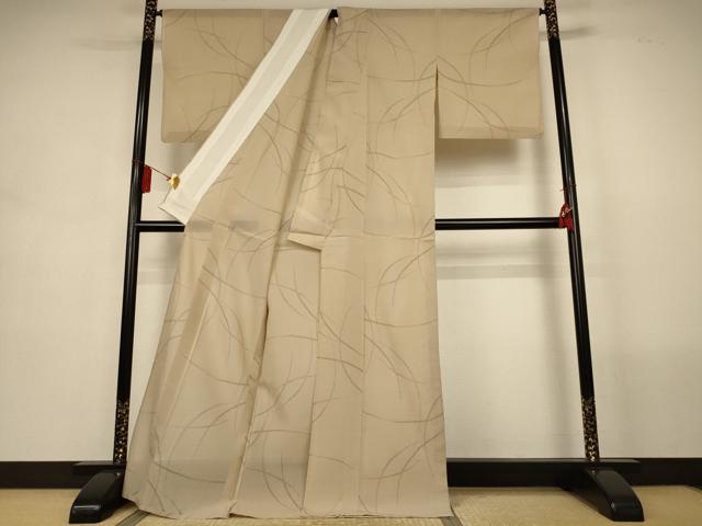 平和屋着物*夏物 紗紬 芝文 ロング丈 正絹 逸品 AABL5086jd