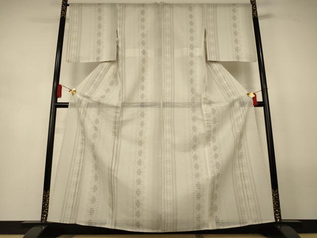 平和屋着物*夏物 本場大島紬 夏大島 白大島 花間道 正絹 逸品 AABL5105jd