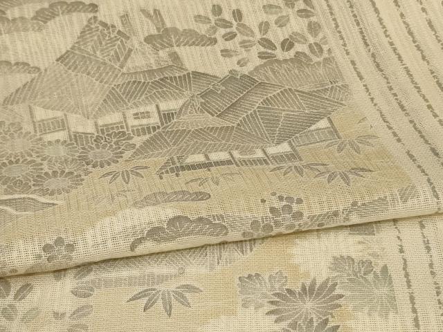 平和屋着物*夏物 訪問着 紗 風景文 正絹 逸品 AABL5107jd