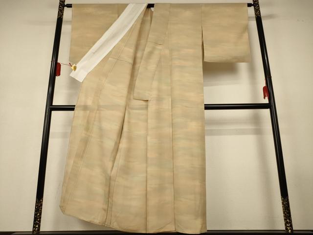 平和屋着物*夏物 小紋 絽 霞文 暈し染め 正絹 逸品 AABL5111jd