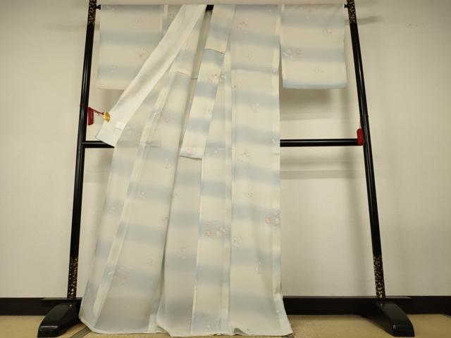 平和屋着物*夏物 小紋 紗 花丸文 暈し染め 洗える着物 AABL5115jd