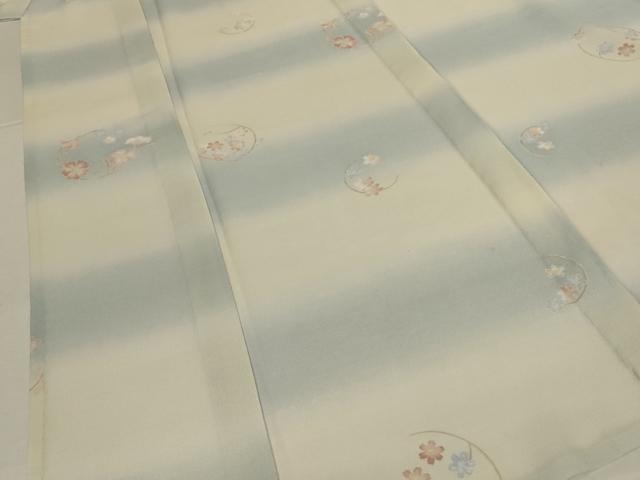 平和屋着物*夏物 小紋 紗 花丸文 暈し染め 洗える着物 AABL5115jd
