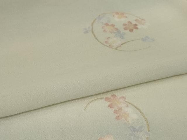 平和屋着物*夏物 小紋 紗 花丸文 暈し染め 洗える着物 AABL5115jd