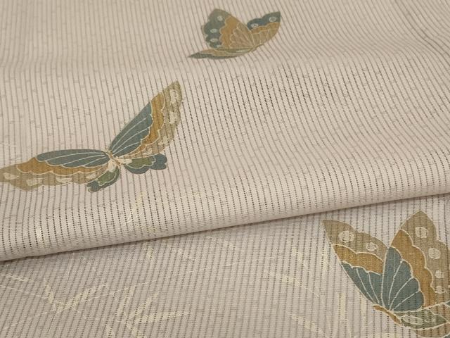 平和屋着物*夏物 訪問着 縦絽 舞蝶文 暈し染め 洗える着物 AABL5129jd