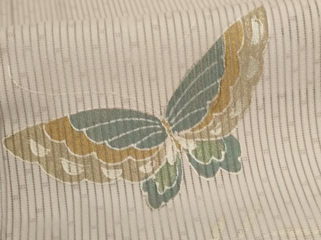 平和屋着物*夏物 訪問着 縦絽 舞蝶文 暈し染め 洗える着物 AABL5129jd