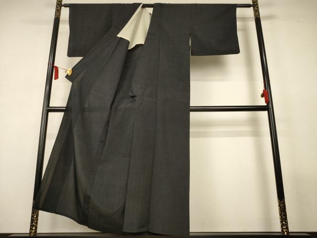 平和屋着物*夏物 紗紬 霞文 黒地 正絹 逸品 AABL5135jd
