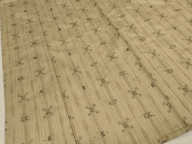平和屋着物▽上質な紬 単衣 琉球絣文 正絹 逸品 AABL5136jd