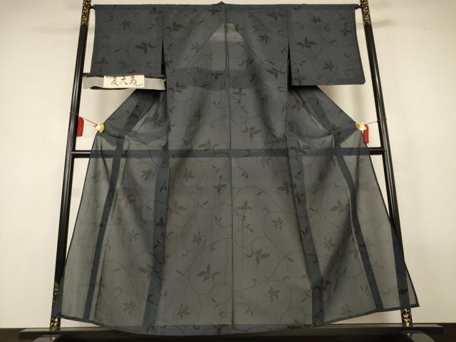 平和屋着物*夏物 本場大島紬 夏大島 唐草文 証紙付き 正絹 逸品 AABL5152jd