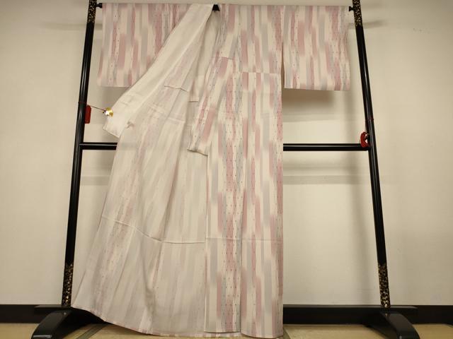 平和屋着物*夏物 小紋 絽 間道 暈し染め 正絹 逸品 AABL5185jd