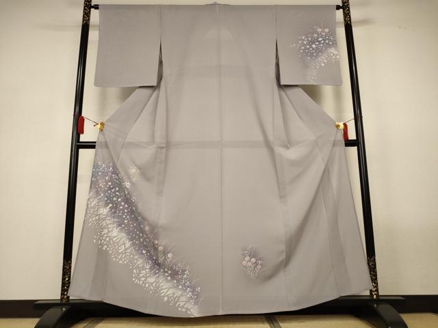 平和屋着物*夏物 訪問着 絽 手描き 草花文 正絹 逸品 AABL5191jd