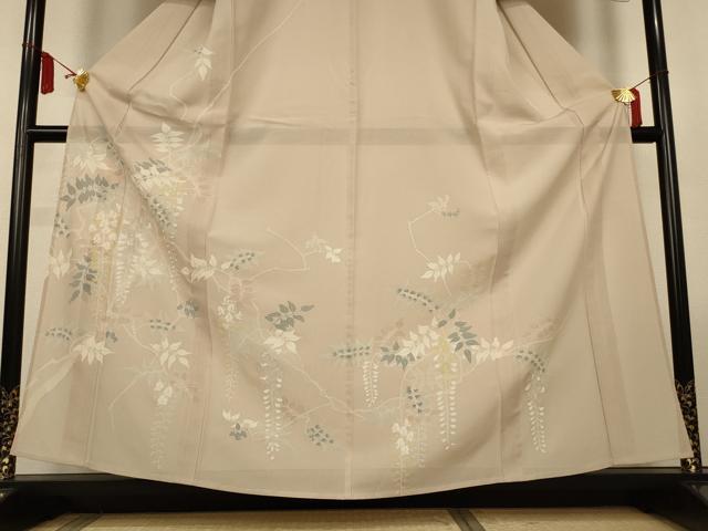 平和屋着物*夏物 訪問着 絽 駒刺繍 枝葉文 銀彩 正絹 逸品 AABL5197jd