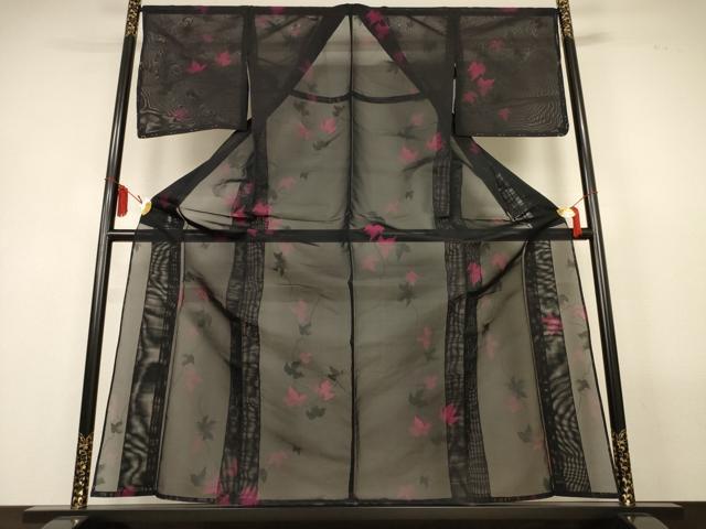 平和屋着物*夏物 小紋 紗 蔦の葉文 正絹 逸品 AABL5211jd