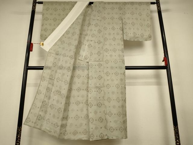 平和屋着物*夏物 沖縄県無形文化財指定 本場八重山上布 菱文 麻 逸品 AABL5217jd
