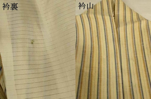 平和屋着物*夏物 生紬 紗 縞 正絹 逸品 AABL5219jd