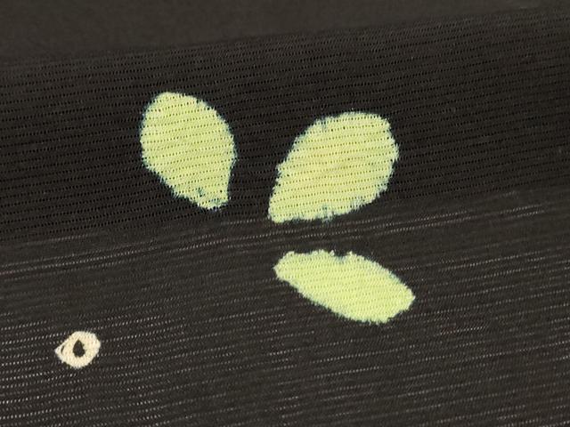 平和屋着物*夏物 小紋 絽 絞り 舞葉文 黒地 正絹 逸品 AABL5222jd