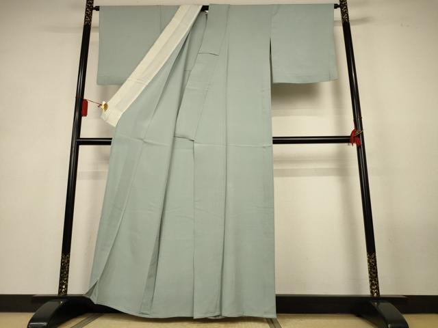平和屋着物*夏物 色無地 絽 青磁鼠色 正絹 逸品 AABL5227jd