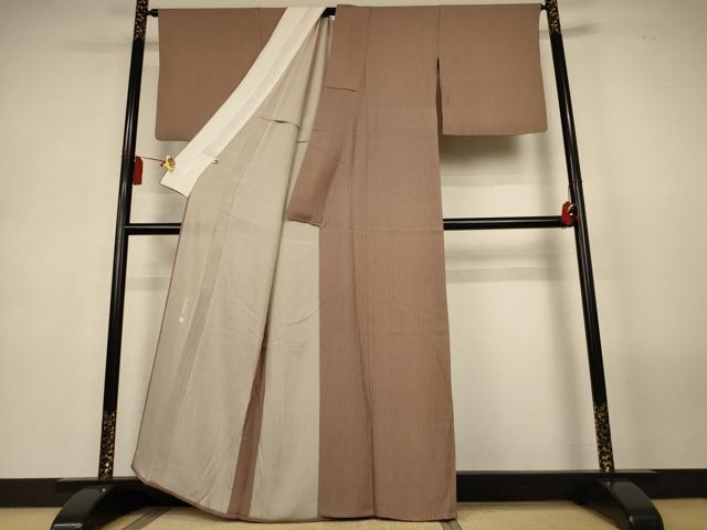 平和屋着物*夏物 伝統工芸師 服部光擴 江戸小紋 縦絽 角通し 正絹 逸品 AABL5228jd