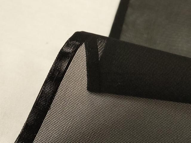 平和屋着物*夏物 小紋 紗 風景文 黒地 正絹 逸品 AABL5236jd