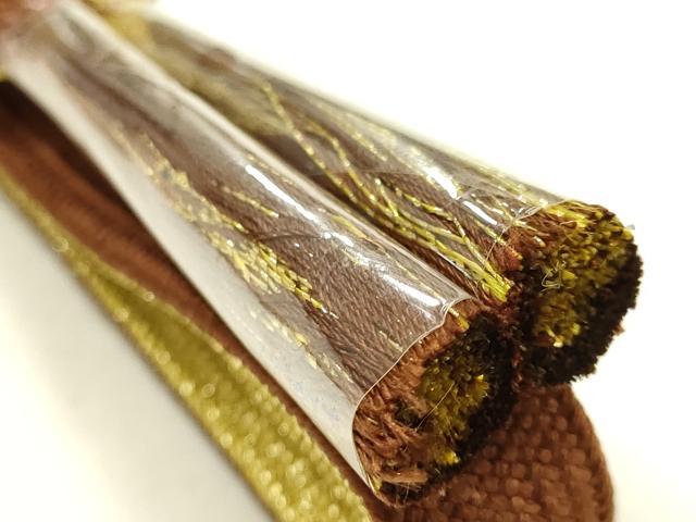 平和屋本店●和装小物 帯締め・帯揚げセット 高麗組 松竹梅芝花文 金糸 銀彩 正絹 逸品 未使用 AABL5250ay