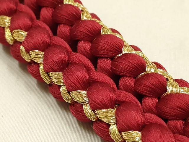 平和屋本店●和装小物 振袖用帯締め・帯揚げセット 柄絞り 梅松文 金糸 金彩 正絹 逸品 未使用 AABL5260ay