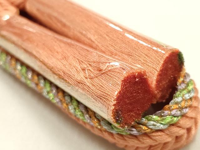 平和屋本店●和装小物 帯締め・帯揚げセット 四代 藤三郎紐 平組 霞文 金糸 暈し染め 正絹 逸品 未使用 AABL5268ay