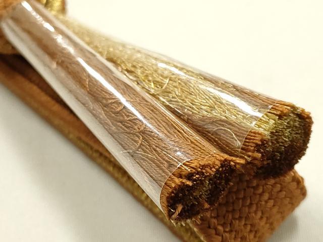 平和屋本店●和装小物 帯締め・帯揚げセット 高麗組 舞花文 金糸 正絹 逸品 未使用 AABL5269ay