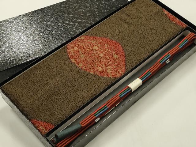 平和屋本店●和装小物 帯締め・帯揚げセット 平組 貝合わせ 京ぜんび 正絹 逸品 未使用 AABL5270ay