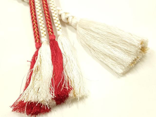 平和屋着物●和装小物 振袖用帯締め 装飾 パール ビーズ 金糸 正絹 逸品 AABL5291ay