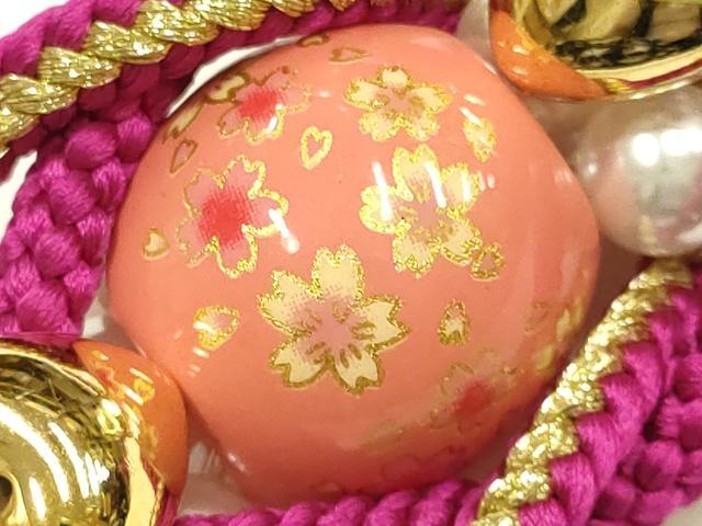 平和屋着物●和装小物 振袖用帯締め 装飾 飾り玉 パール あわじ玉 ラインストーン 金糸 正絹 逸品 AABL5297ay