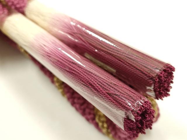 平和屋着物●和装小物 振袖用帯締め・帯揚げセット 総絞り 金糸 撚り房 正絹 逸品 未使用 AABL5311ay