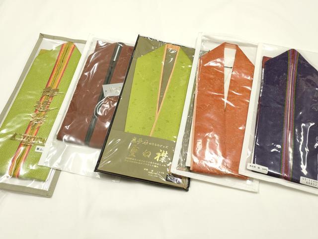 平和屋着物▼和装小物 重ね衿・伊達衿 まとめて5点 金銀糸 金銀彩 リバーシブル 華美裳 正絹あり 逸品 未使用品あり AABL5338ay