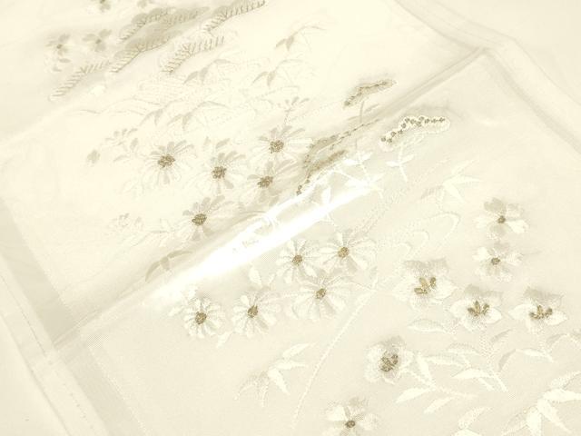 平和屋着物▼和装小物 半衿 まとめて5点 刺繍 花柄 松竹梅 金銀糸 正絹 逸品 AABL5353ay