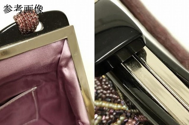 平和屋着物●和装小物 和装バッグ ハンドバッグ ビーズバッグ 花柄 逸品 AABL5365ay