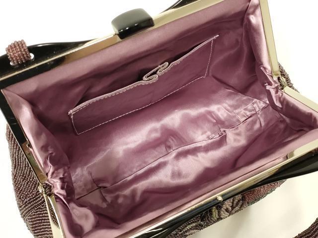 平和屋着物●和装小物 和装バッグ ハンドバッグ ビーズバッグ 花柄 逸品 AABL5365ay